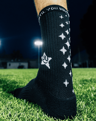 Anti-Rutsch-Fußballsocken Schwarz Dick