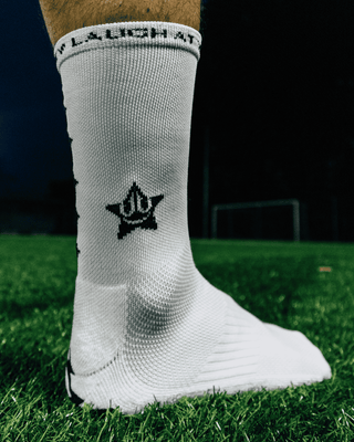 Anti-Rutsch-Fußballsocken Weiß Dünn