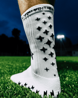 Anti-Rutsch-Fußballsocken Weiß Dick