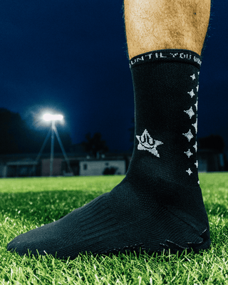 Anti-Rutsch-Fußballsocken Schwarz Dünn