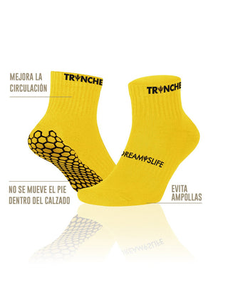 Calcetines Cortos Antideslizantes de Fútbol Amarillos - TrincheBalk