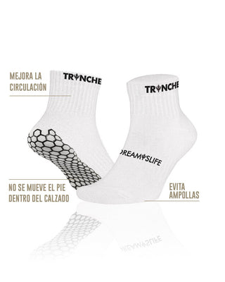 Calcetines Cortos Antideslizantes de Fútbol Blancos - TrincheBalk